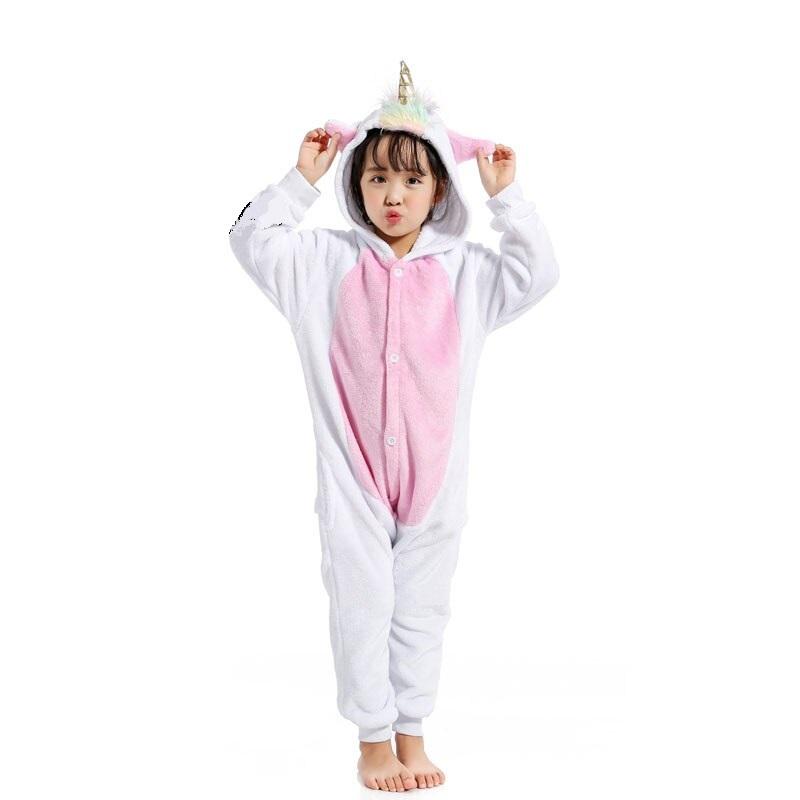 Onesie World Unisex Animal Pyjamas Cosplay White Unicorn Kid - Nightwear Halloween Carnival Novelty