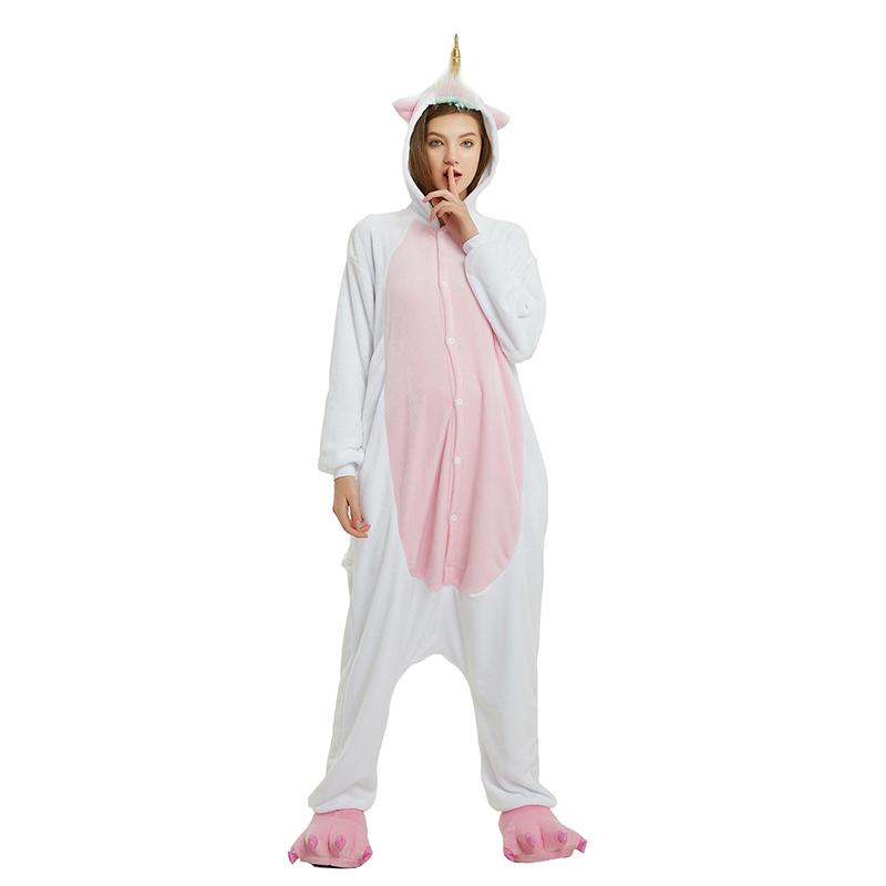 Onesie World Unisex Animal Pyjamas - White Unicorn Adult (Cosplay / Nightwear Halloween Carnival